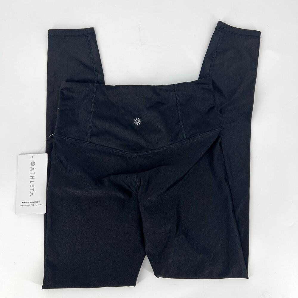 Athleta Womens Elation Shine Tights Leggings Black Size S NWT 💍